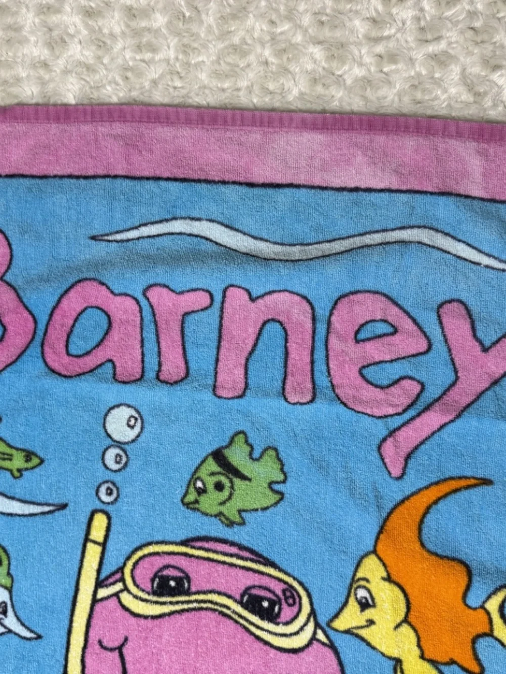 Vintage 1992 BIBB Barney Beach Towel 54